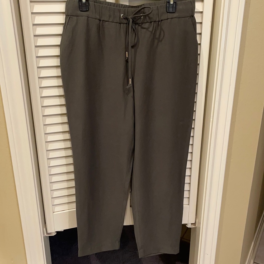 Loft Olive Drawstring Pants - Size Medium - image 1